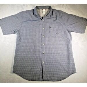 The North Face Shirt Mens Large Blue Check Plaid Button Up Short Sleeve Casual